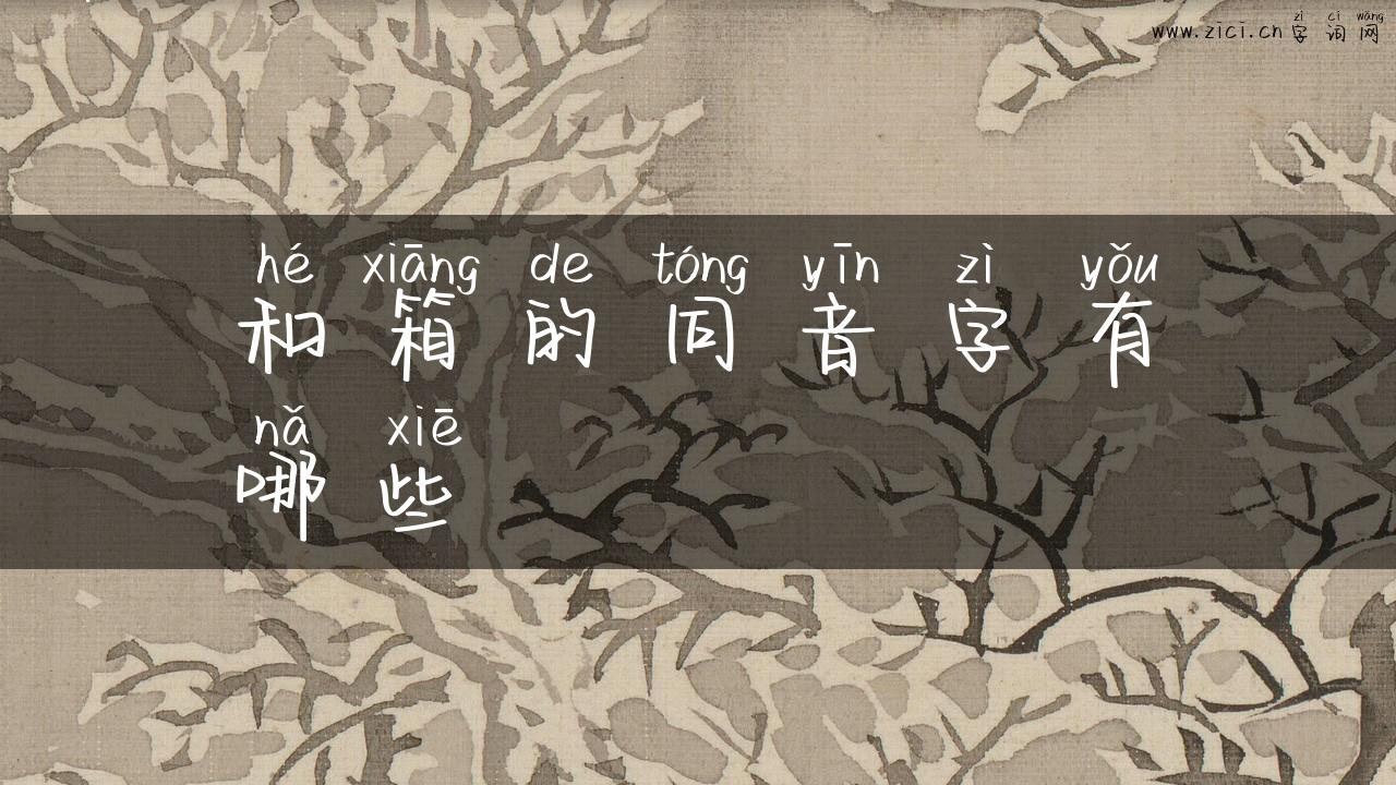 和箱的同音字有哪些
