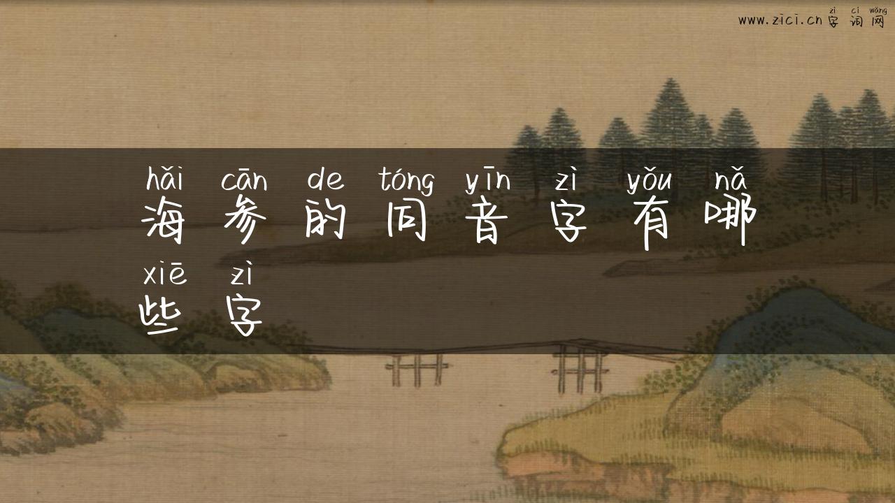 海参的同音字有哪些字