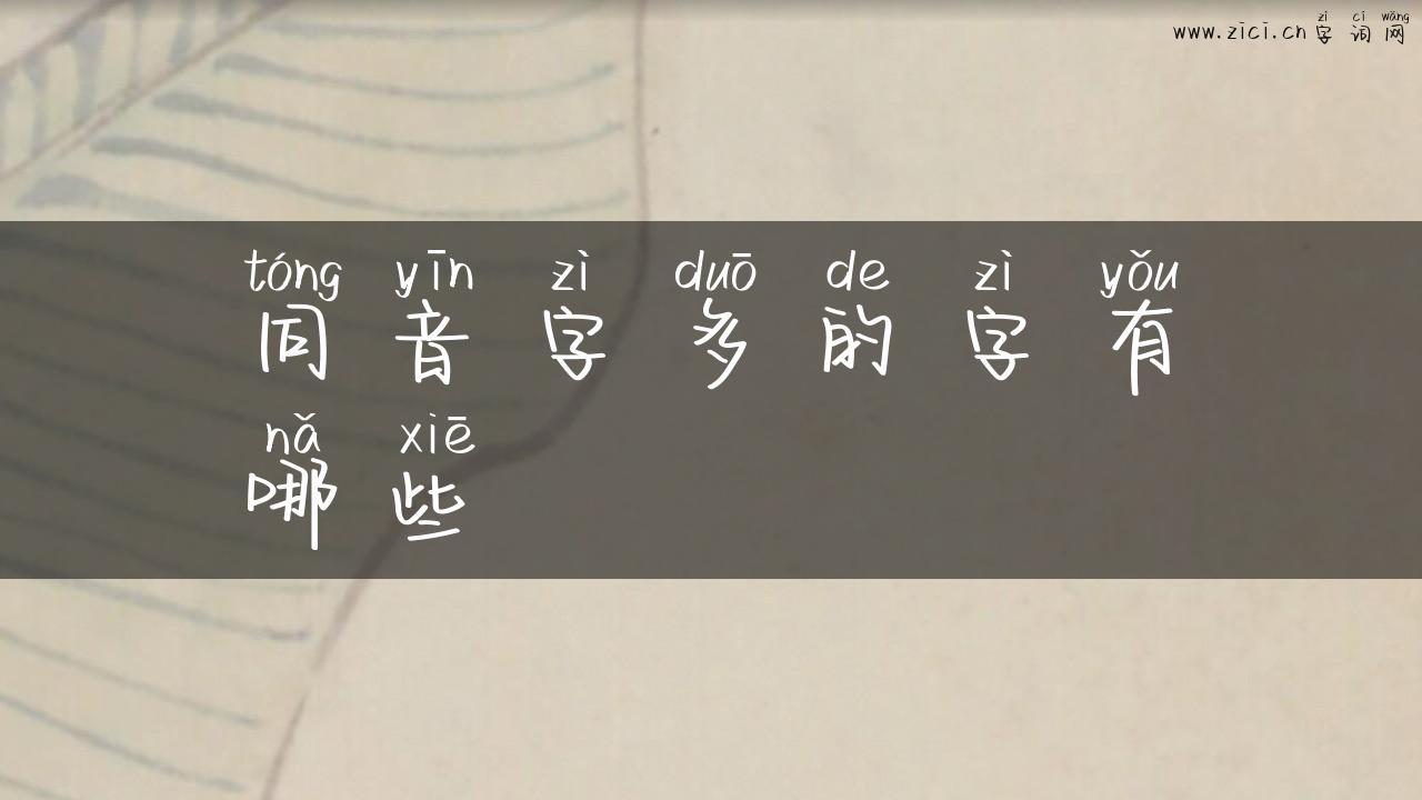 同音字多的字有哪些