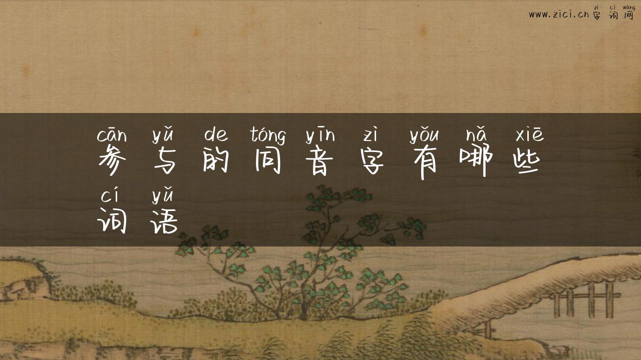 参与的同音字有哪些词语