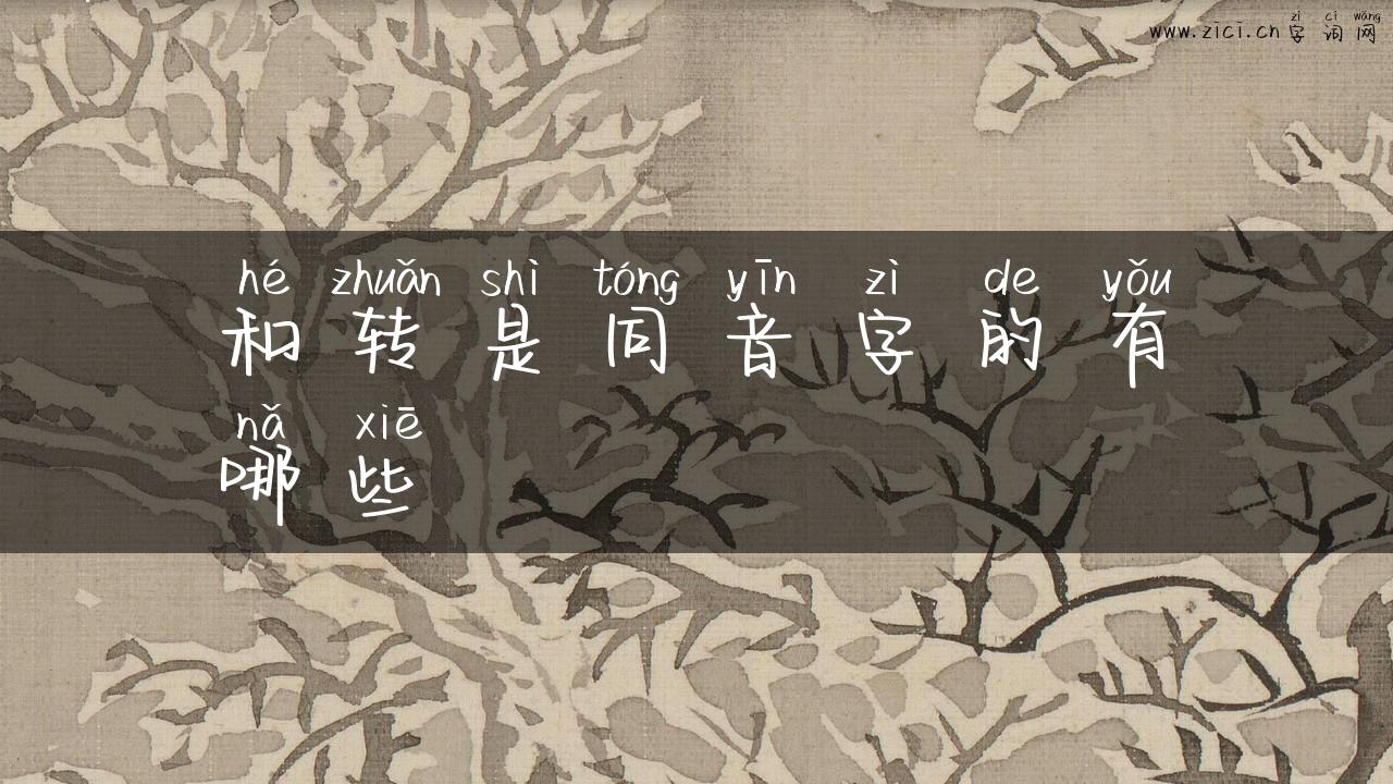 和转是同音字的有哪些