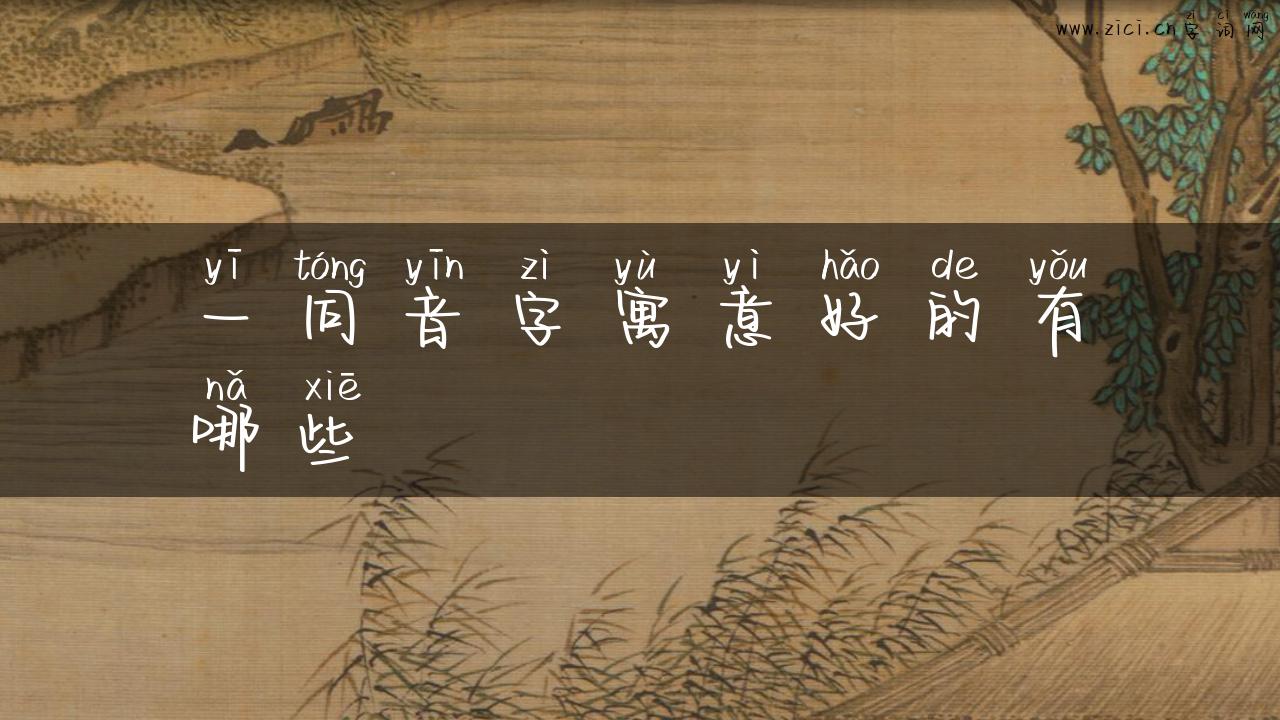 一同音字寓意好的有哪些