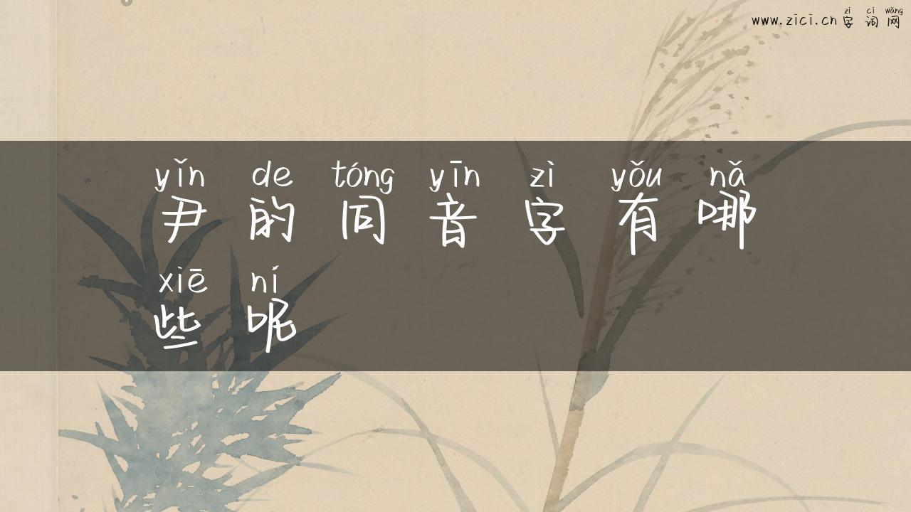 尹的同音字有哪些呢