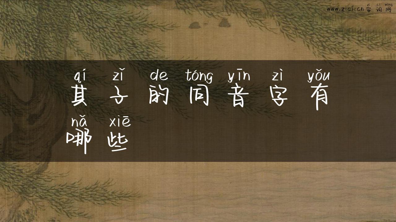 其子的同音字有哪些