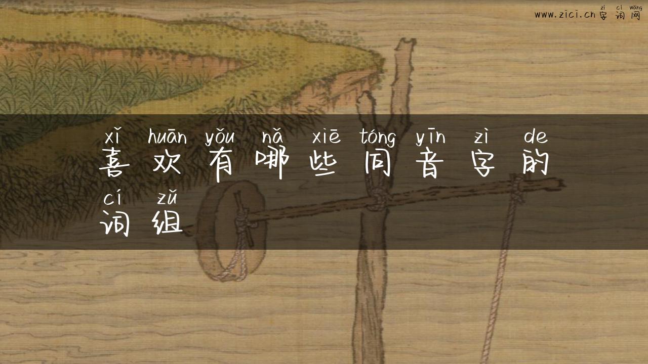 喜欢有哪些同音字的词组