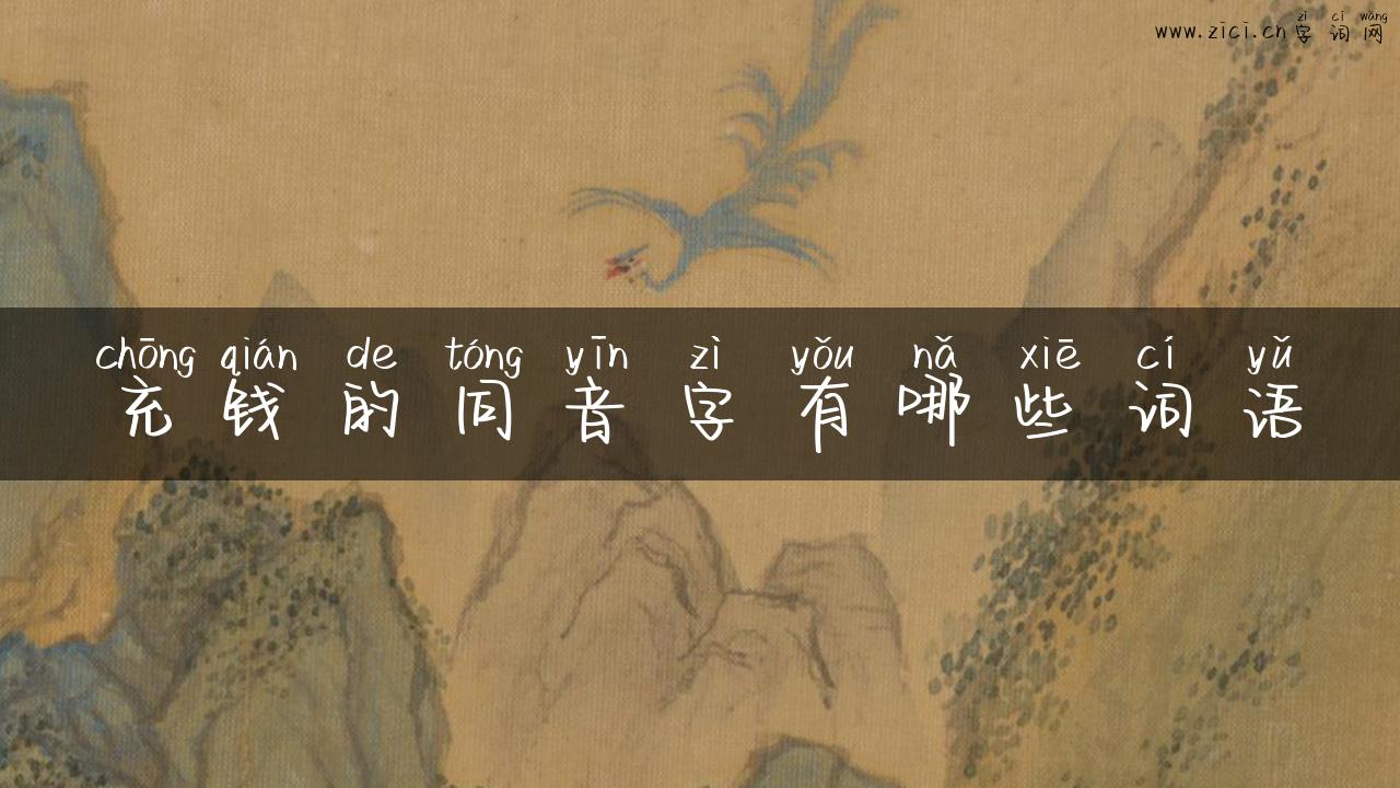 充钱的同音字有哪些词语
