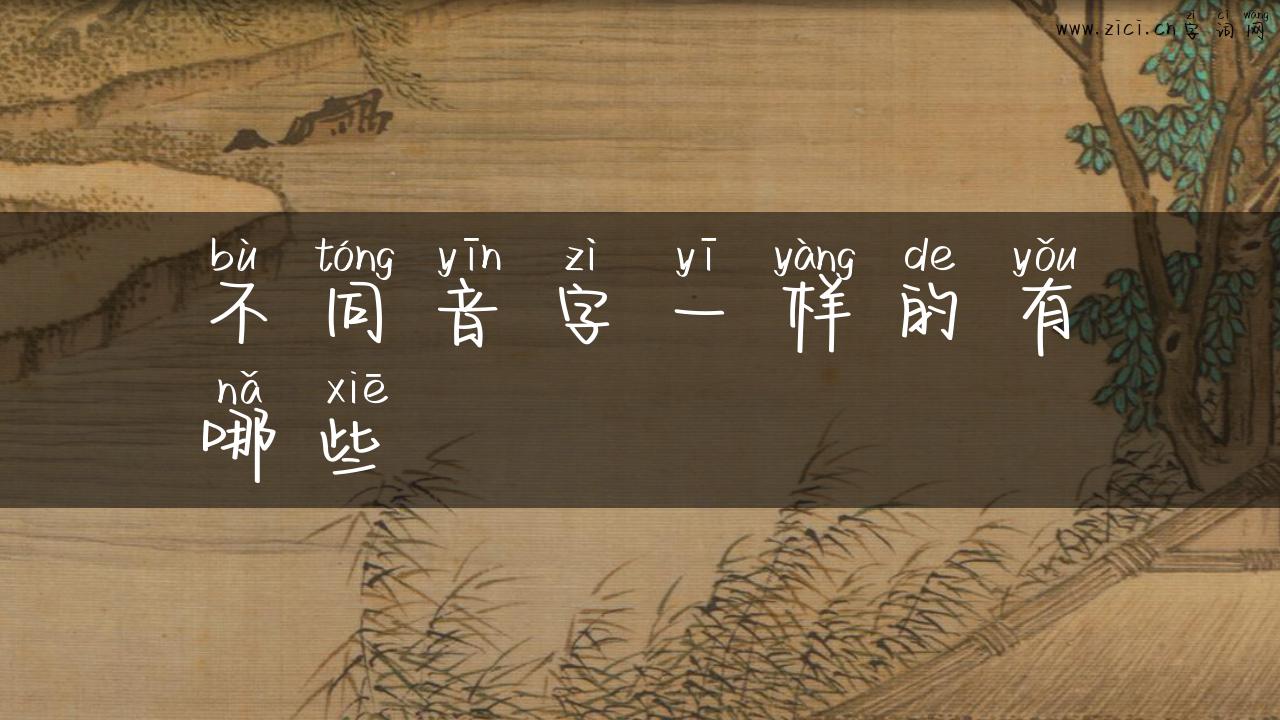 不同音字一样的有哪些