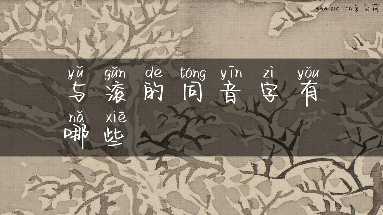 与滚的同音字有哪些