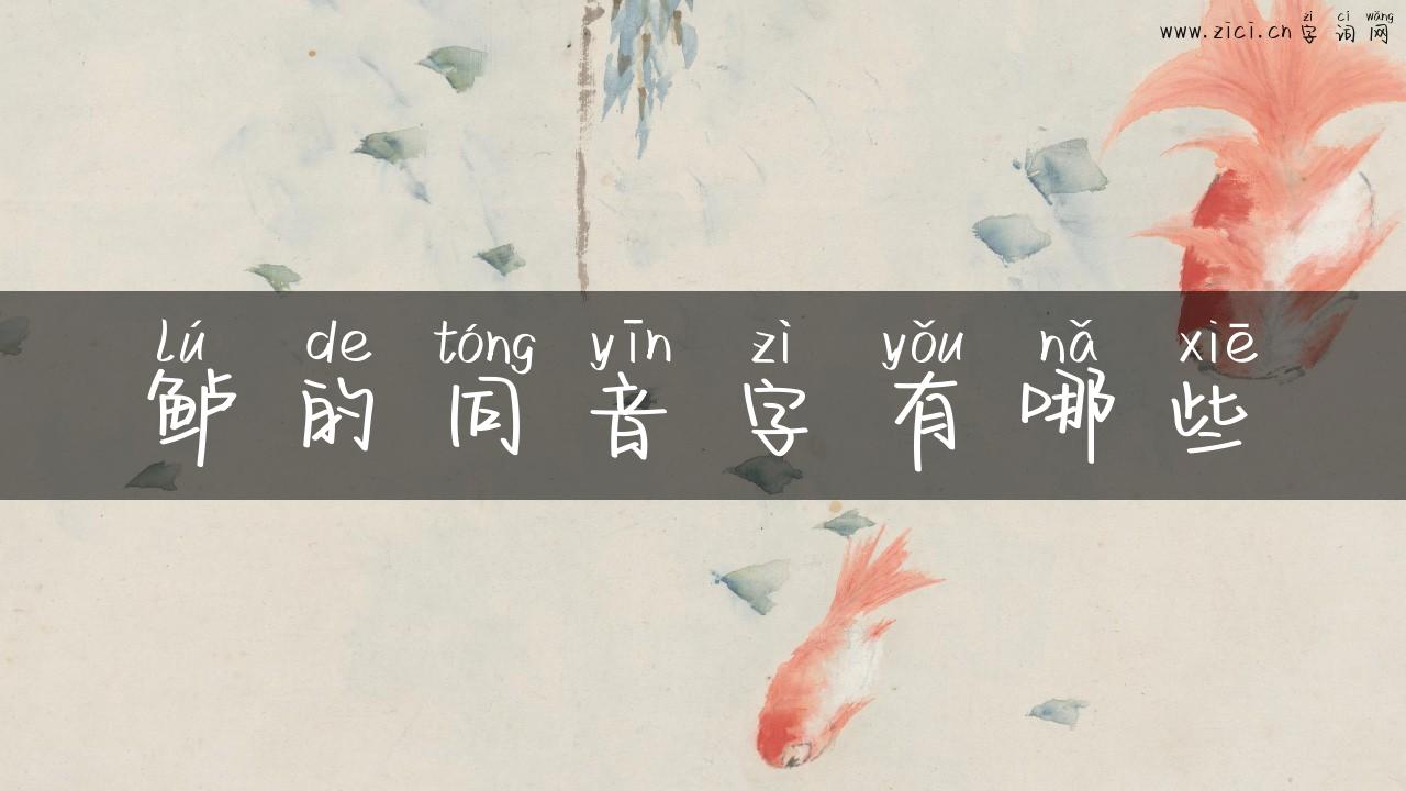 鲈的同音字有哪些