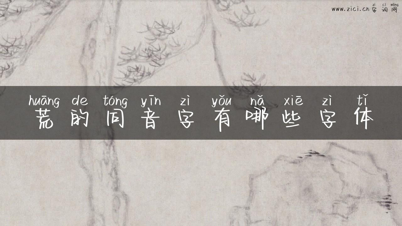 荒的同音字有哪些字体