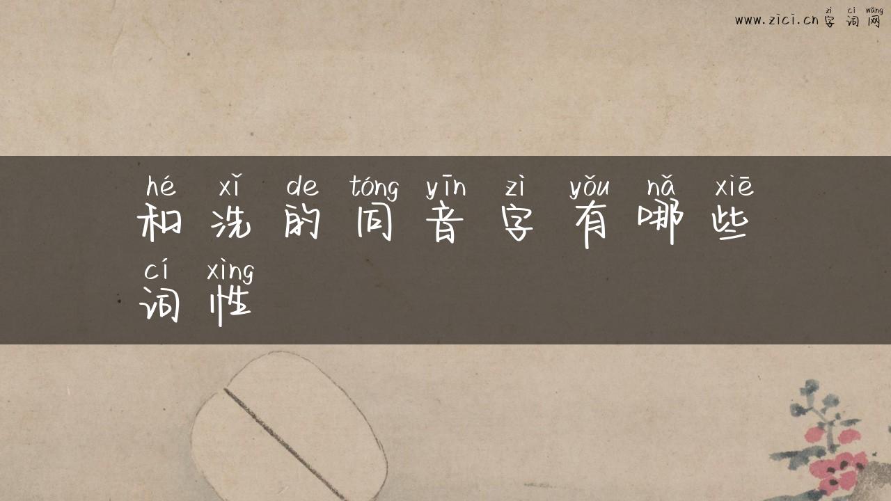 和洗的同音字有哪些词性