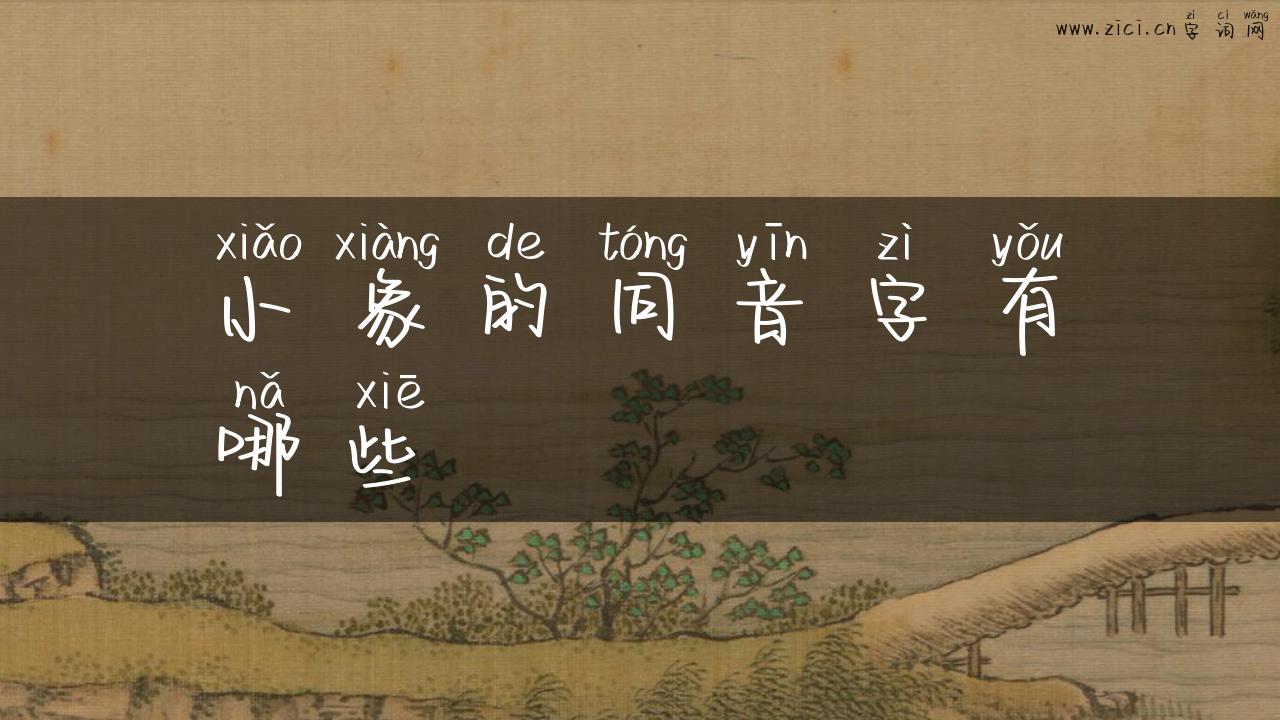 小象的同音字有哪些