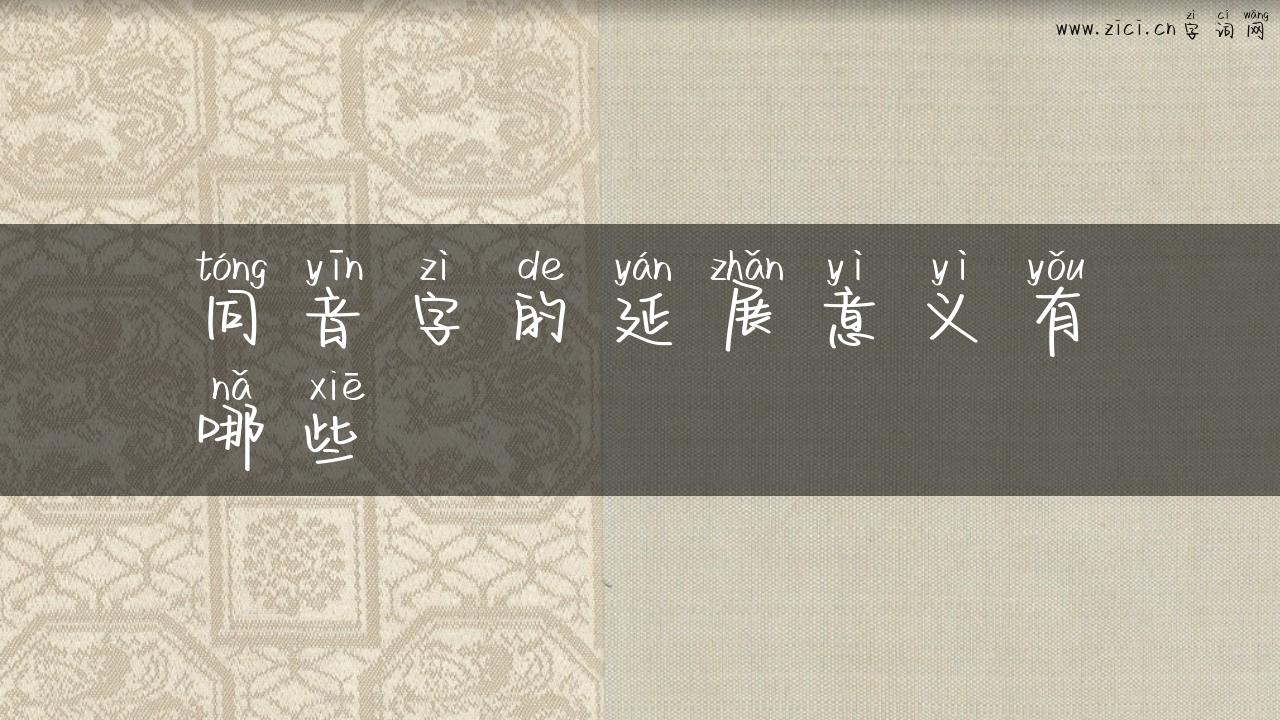 同音字的延展意义有哪些