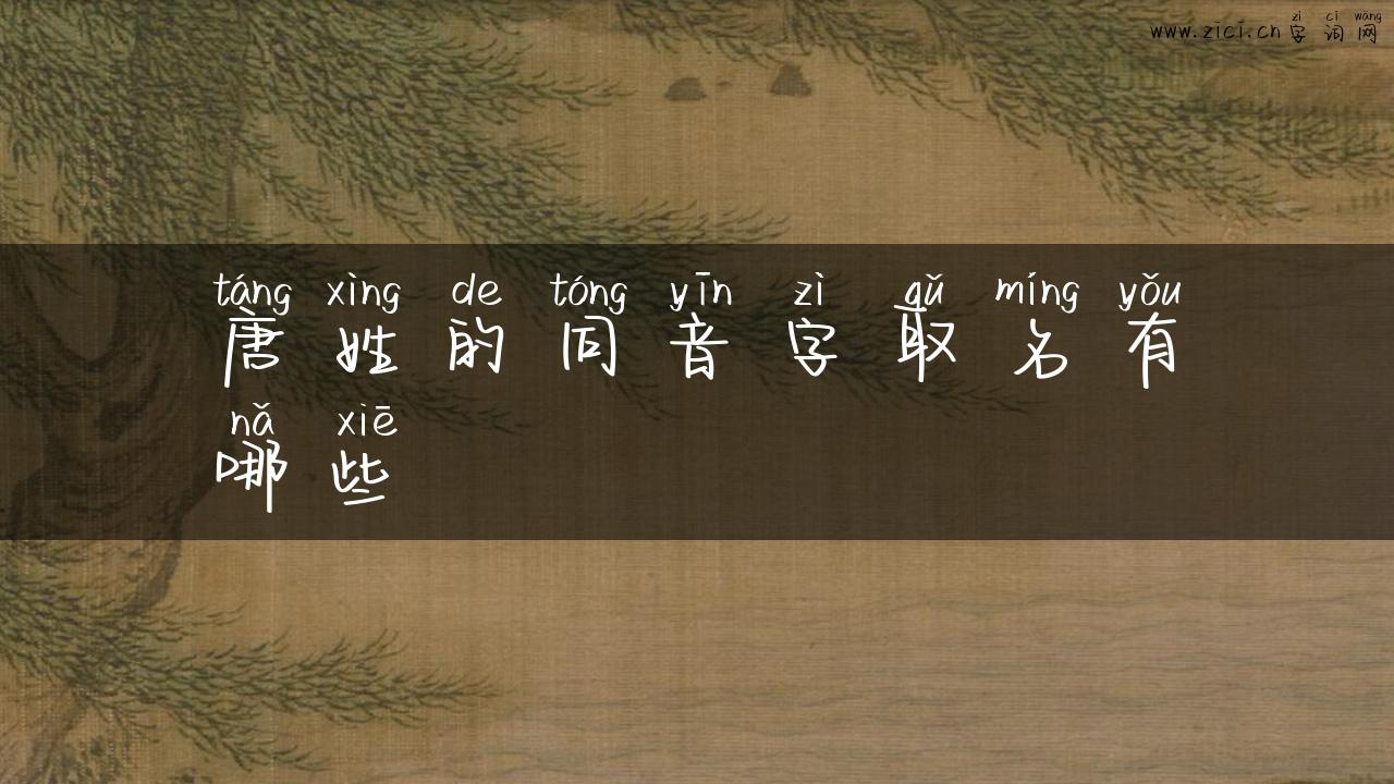 唐姓的同音字取名有哪些