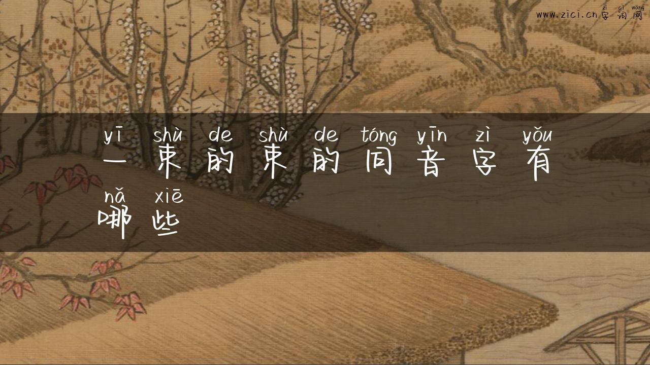 一束的束的同音字有哪些