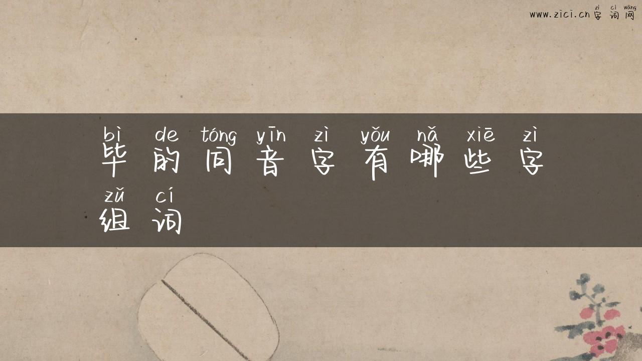 毕的同音字有哪些字组词