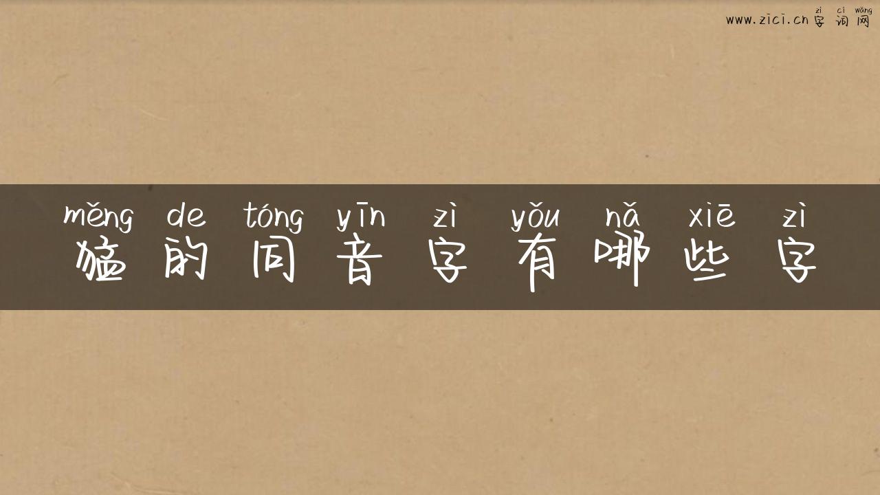 猛的同音字有哪些字