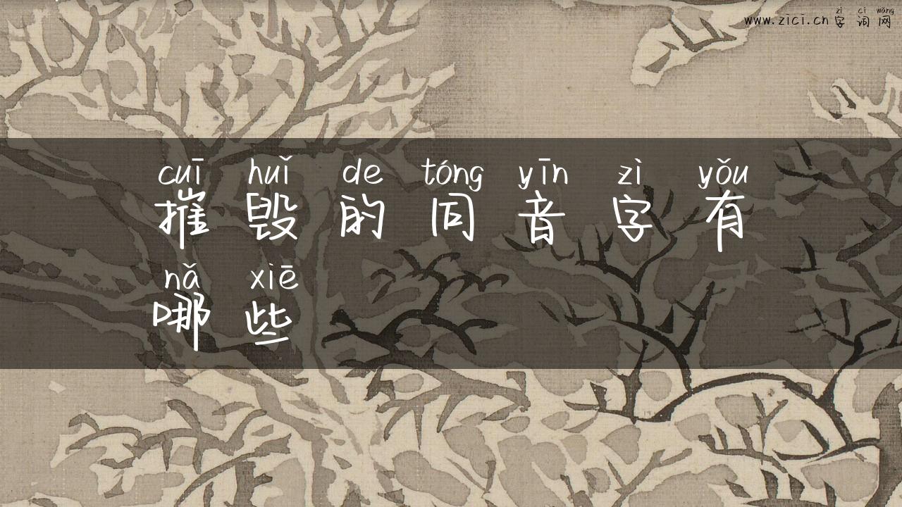 摧毁的同音字有哪些