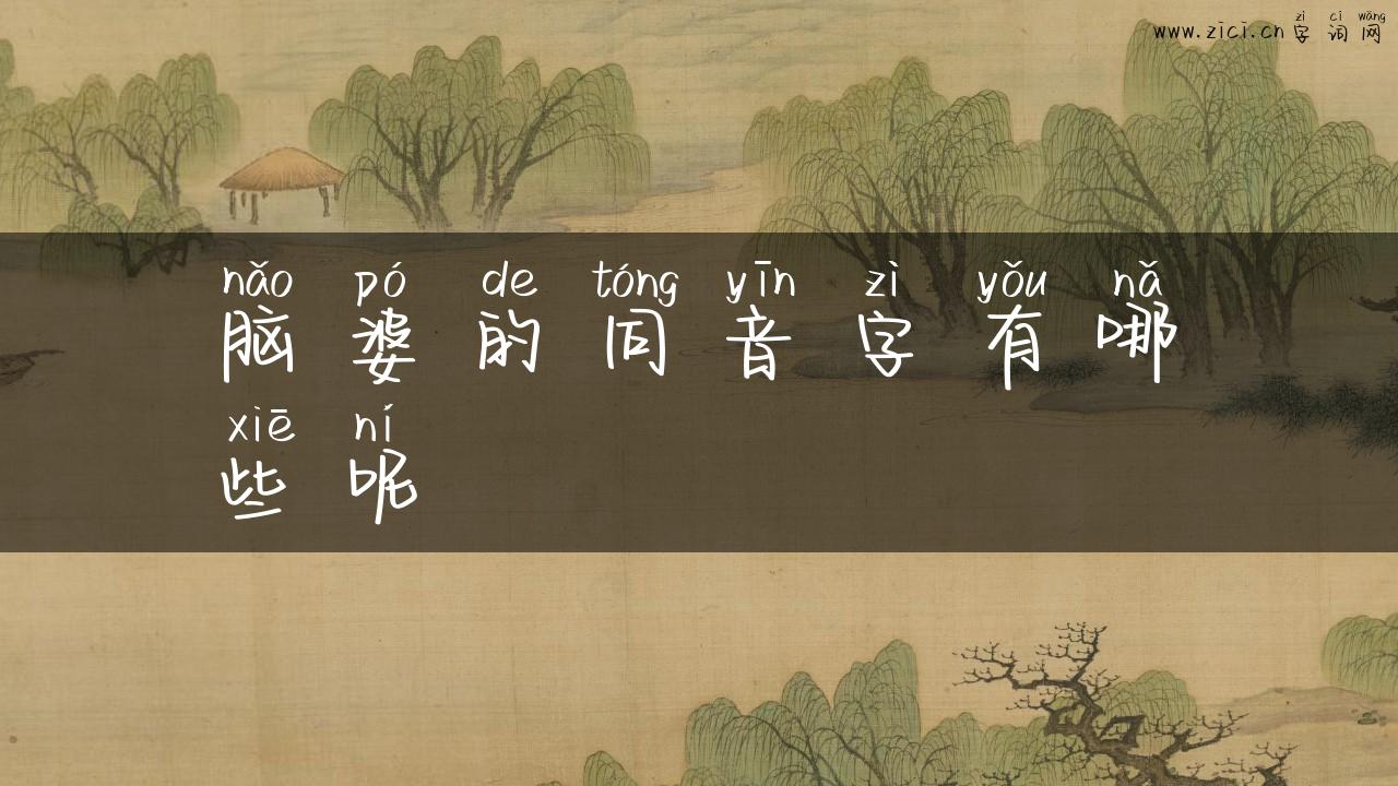脑婆的同音字有哪些呢
