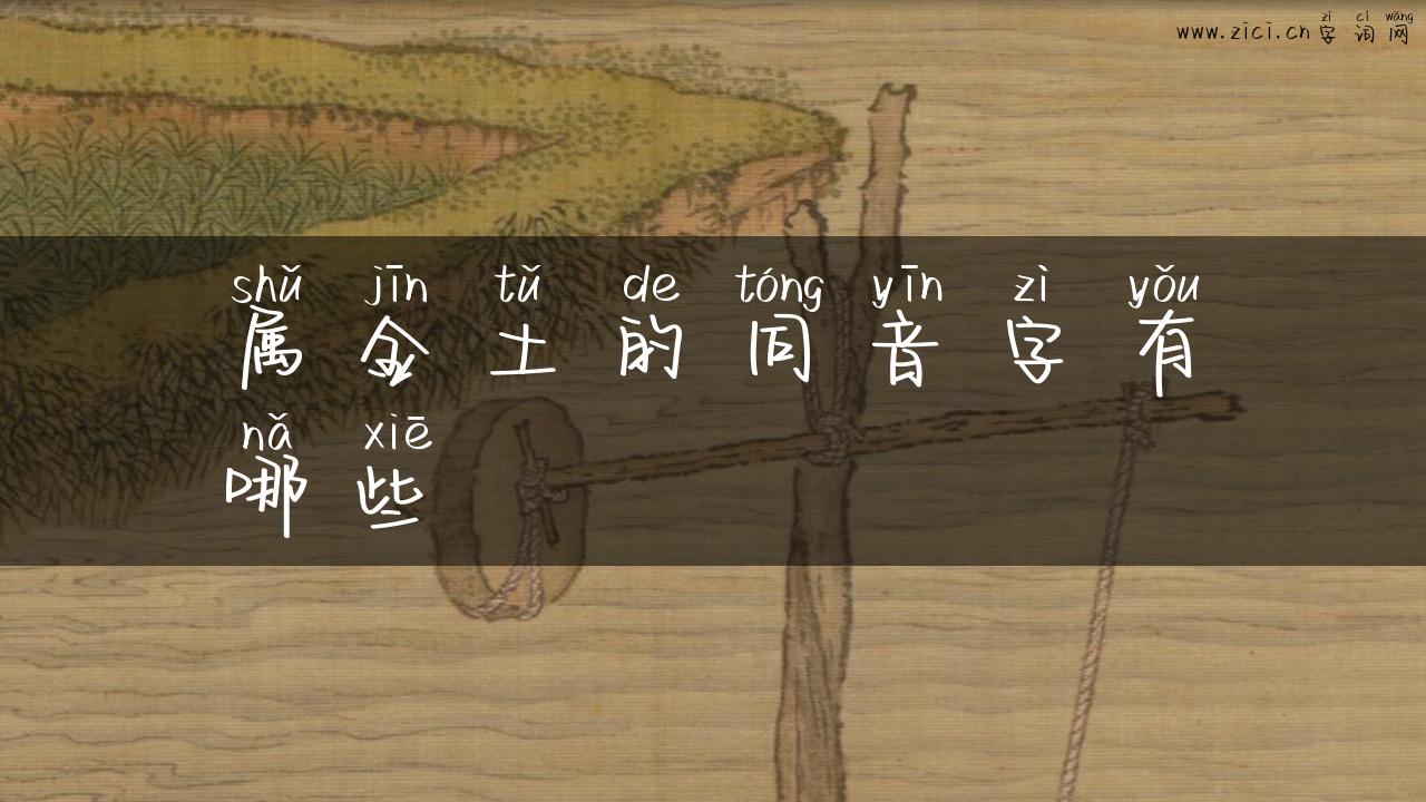 属金土的同音字有哪些