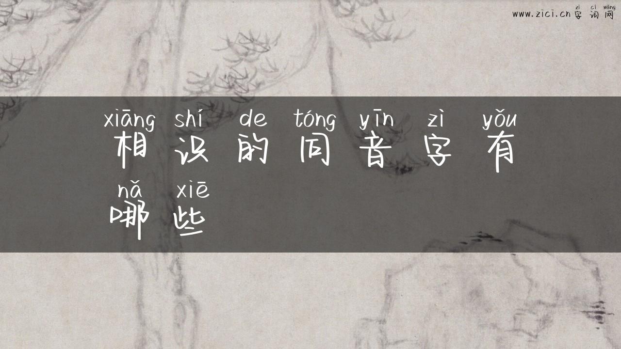 相识的同音字有哪些