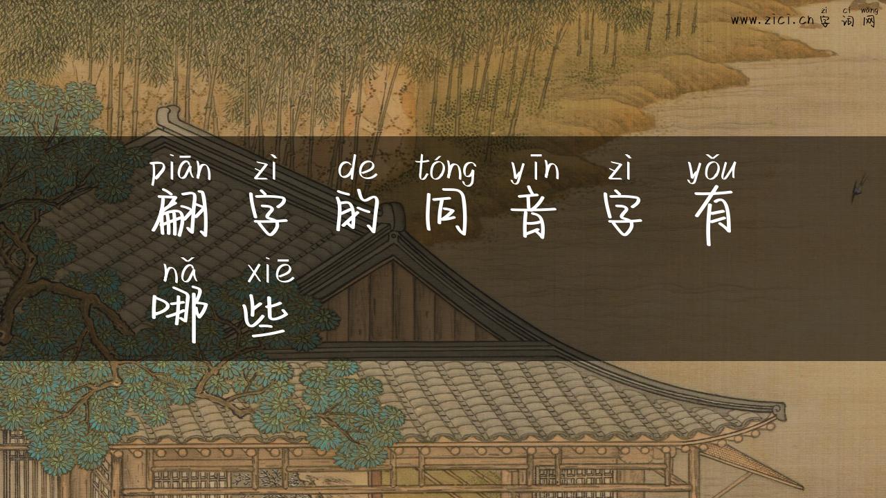 翩字的同音字有哪些