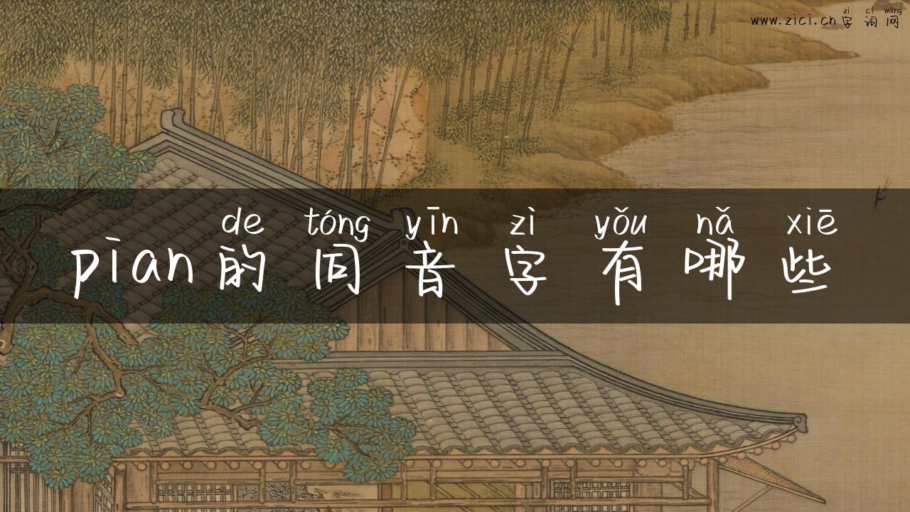 pian的同音字有哪些