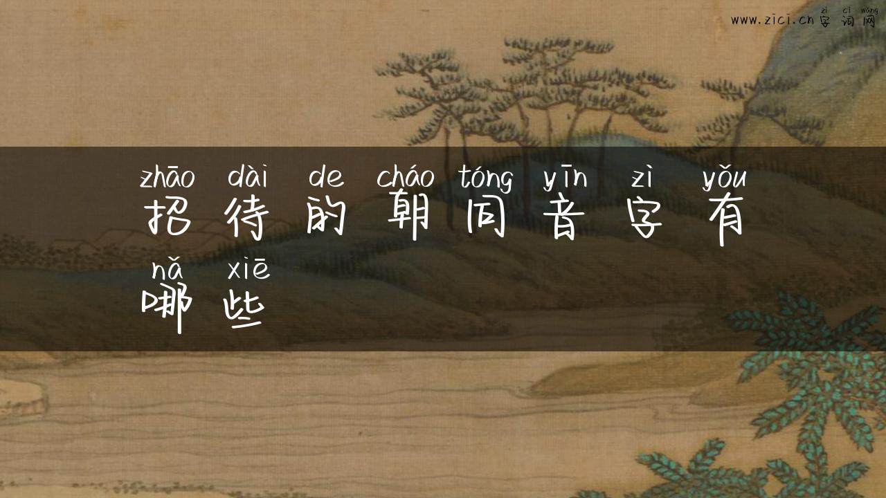 招待的朝同音字有哪些