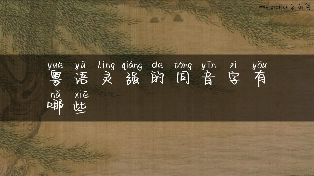 粤语灵强的同音字有哪些