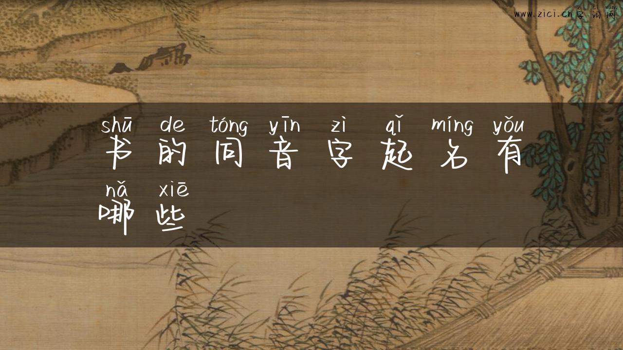 书的同音字起名有哪些
