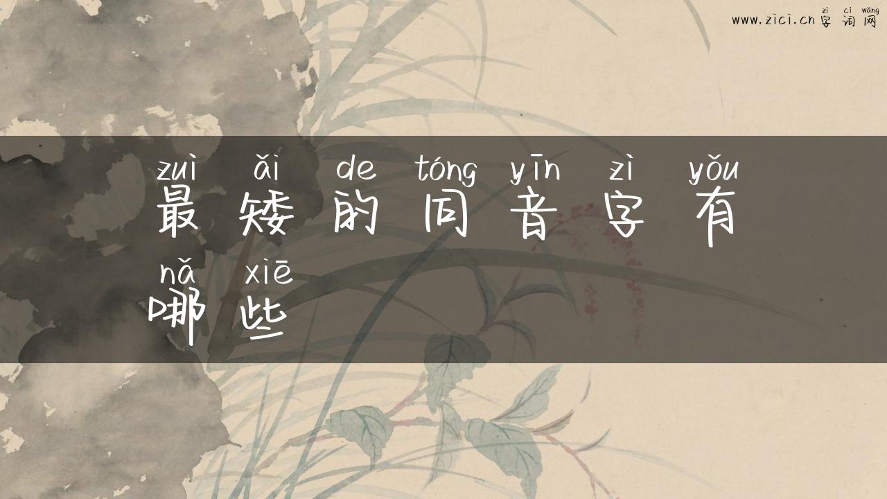 最矮的同音字有哪些
