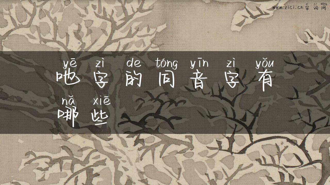 吔字的同音字有哪些