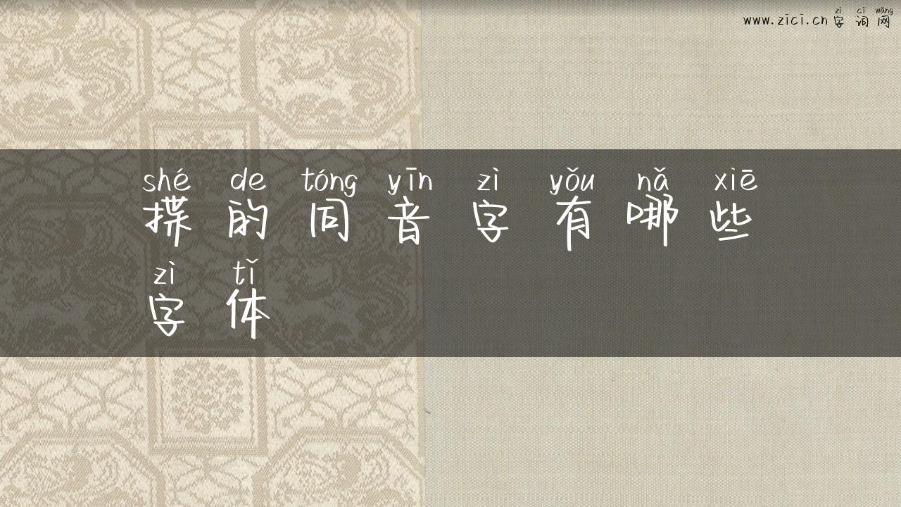 揲的同音字有哪些字体