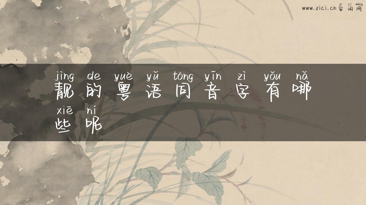 靓的粤语同音字有哪些呢
