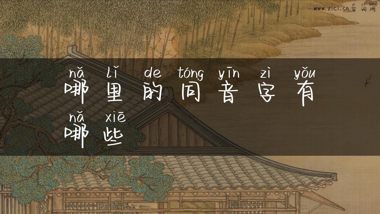 哪里的同音字有哪些