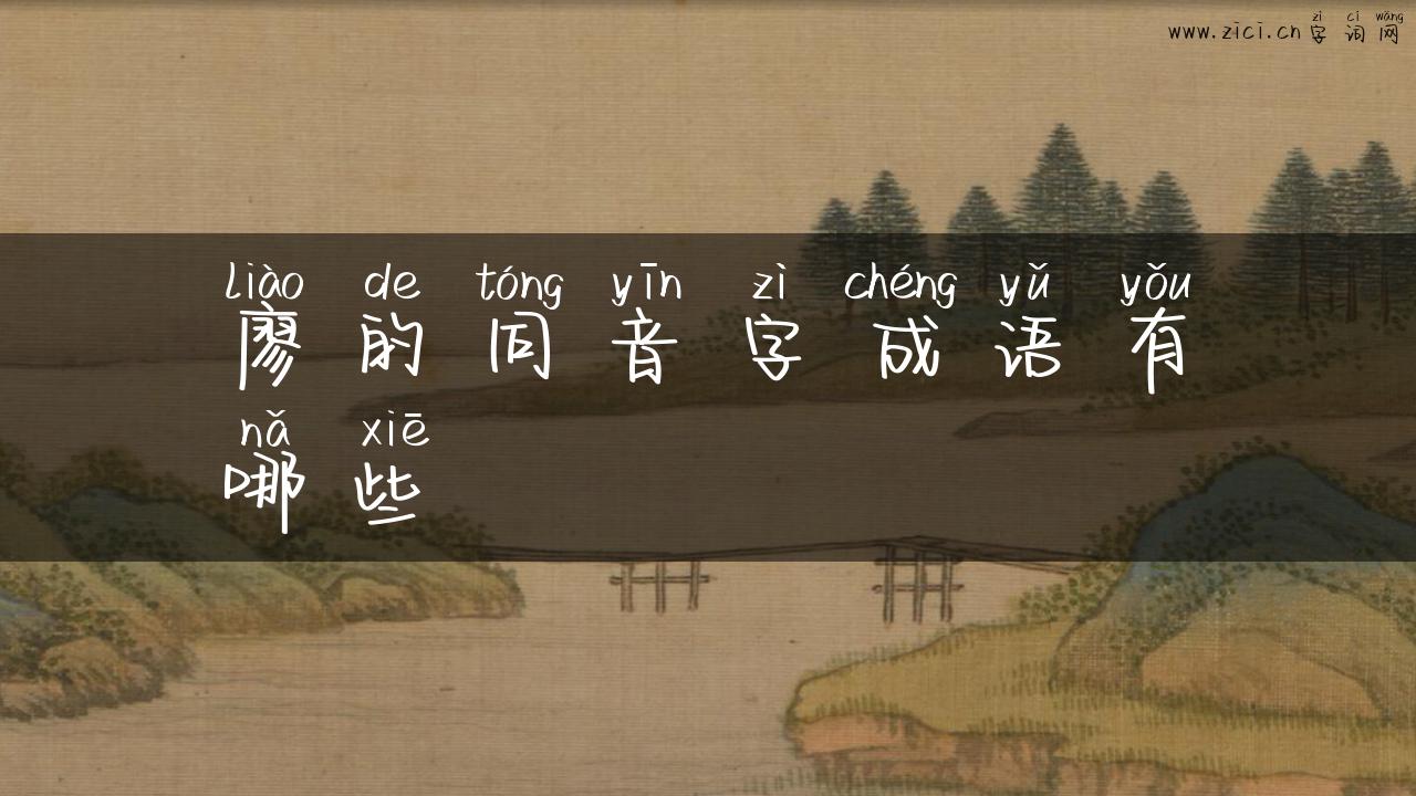 廖的同音字成语有哪些