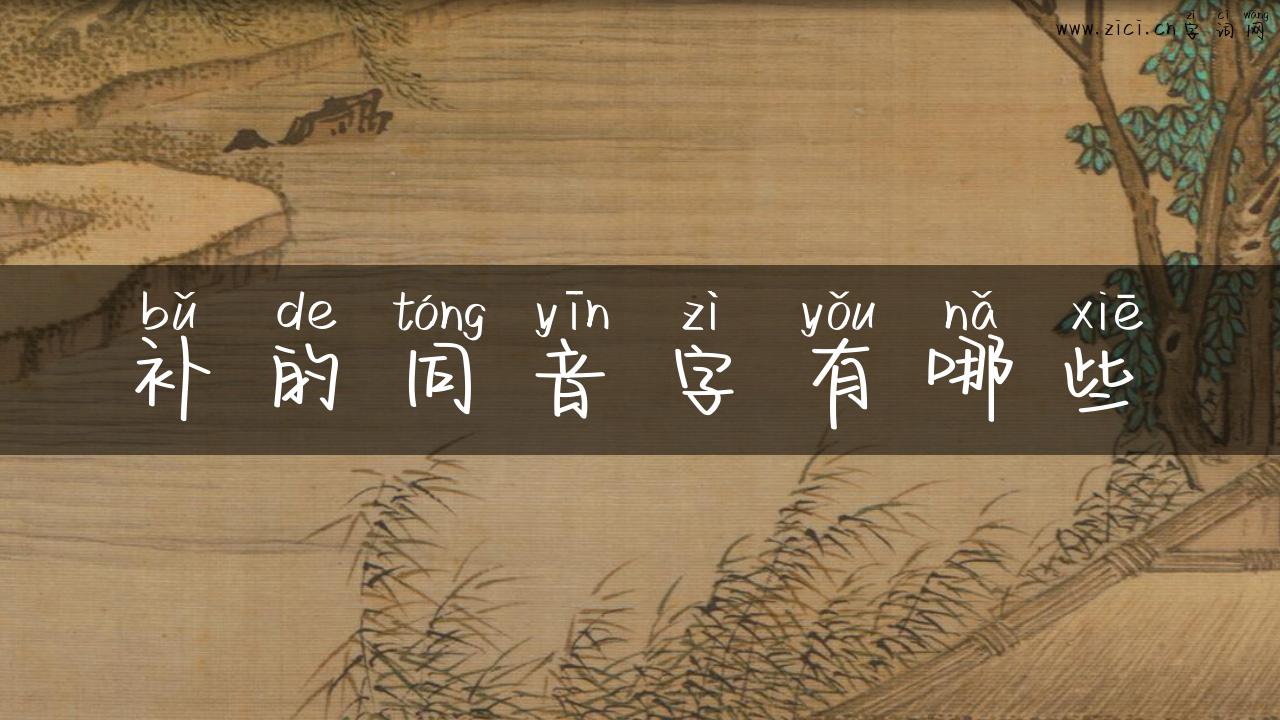 补的同音字有哪些