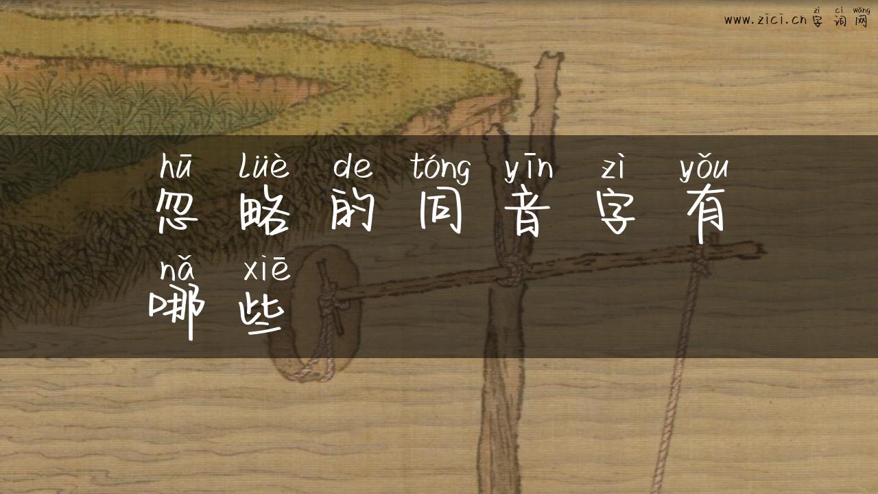 忽略的同音字有哪些