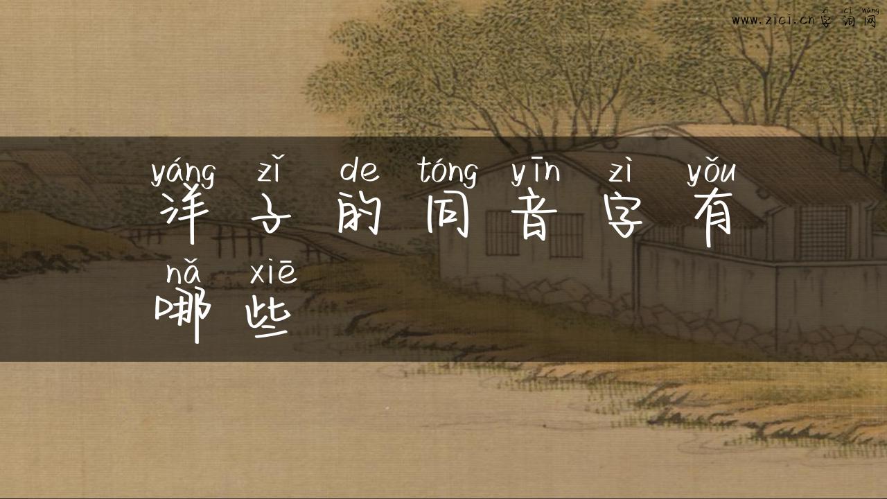 洋子的同音字有哪些