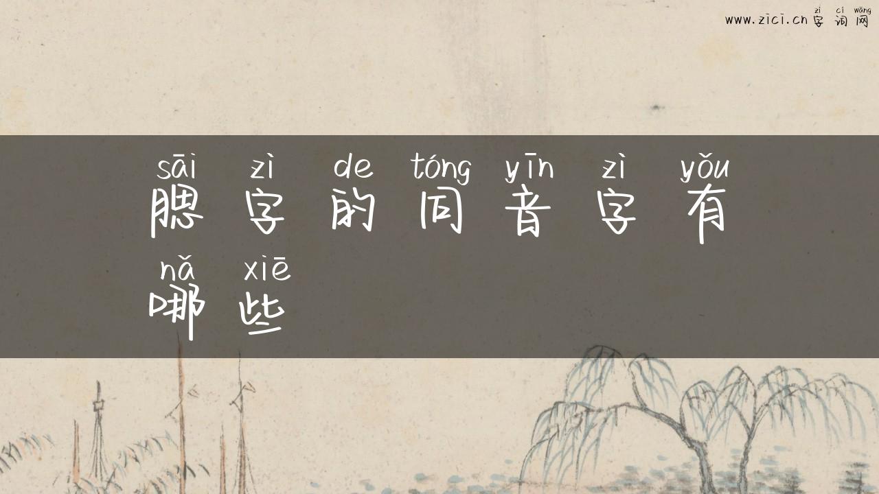 腮字的同音字有哪些