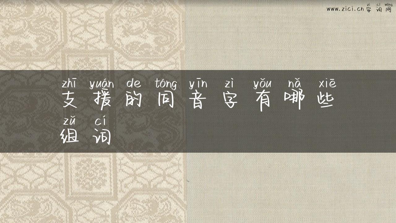 支援的同音字有哪些组词