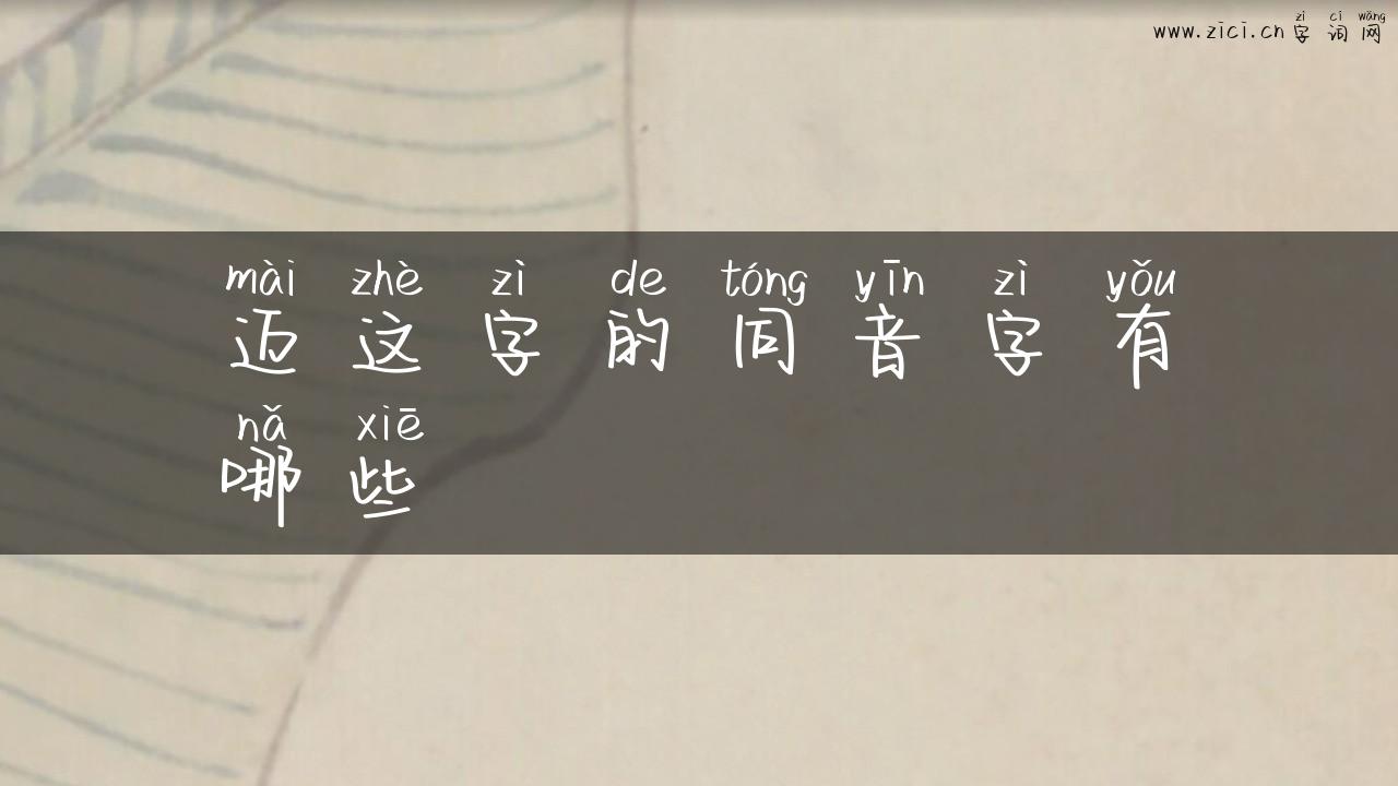 迈这字的同音字有哪些
