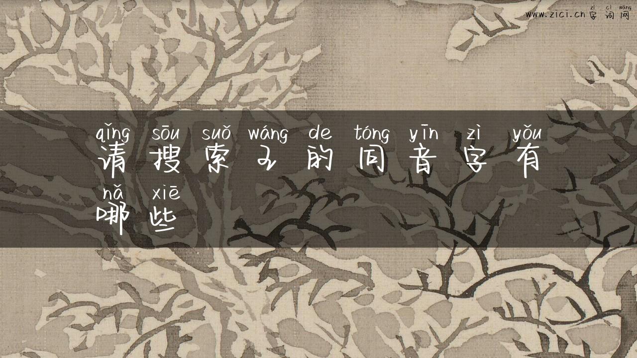 请搜索王的同音字有哪些