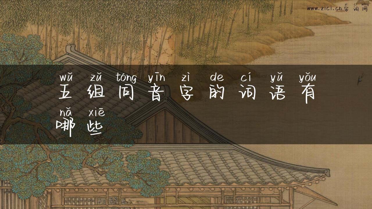 五组同音字的词语有哪些