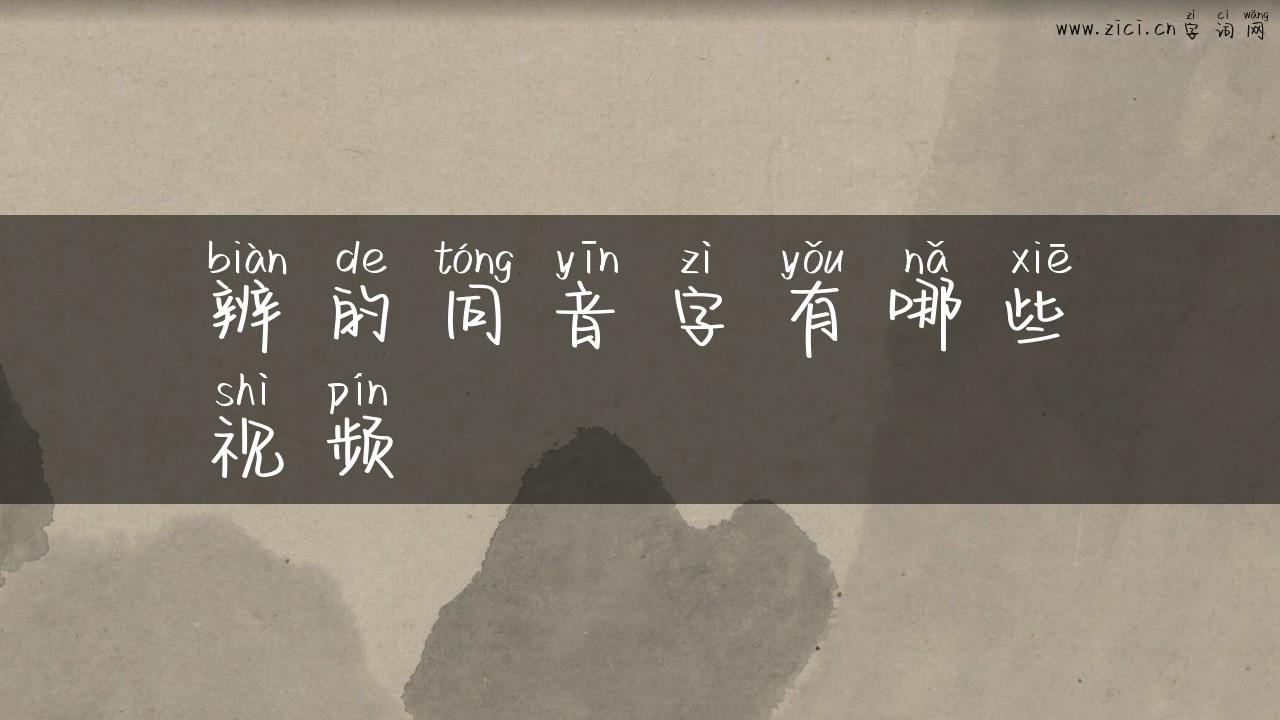 辨的同音字有哪些视频
