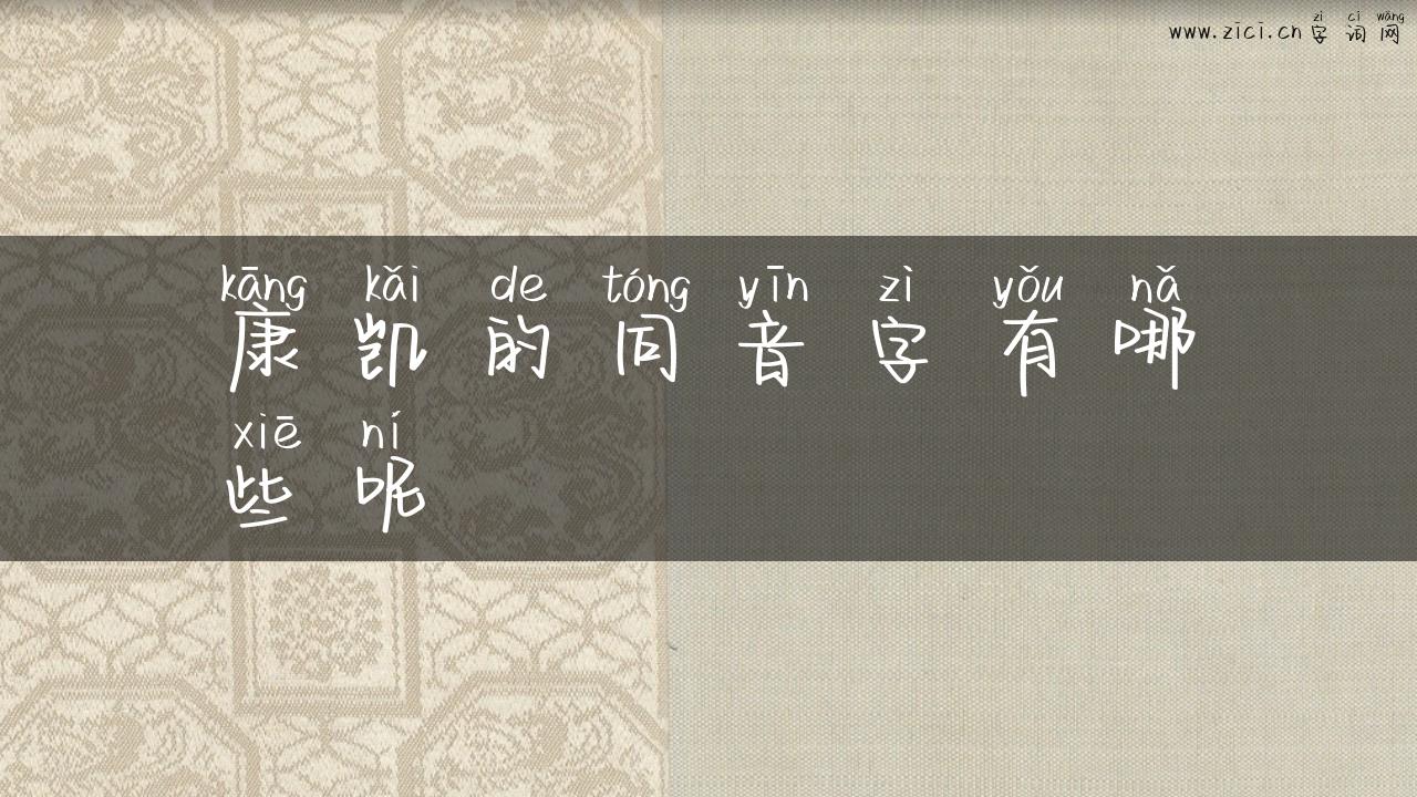 康凯的同音字有哪些呢
