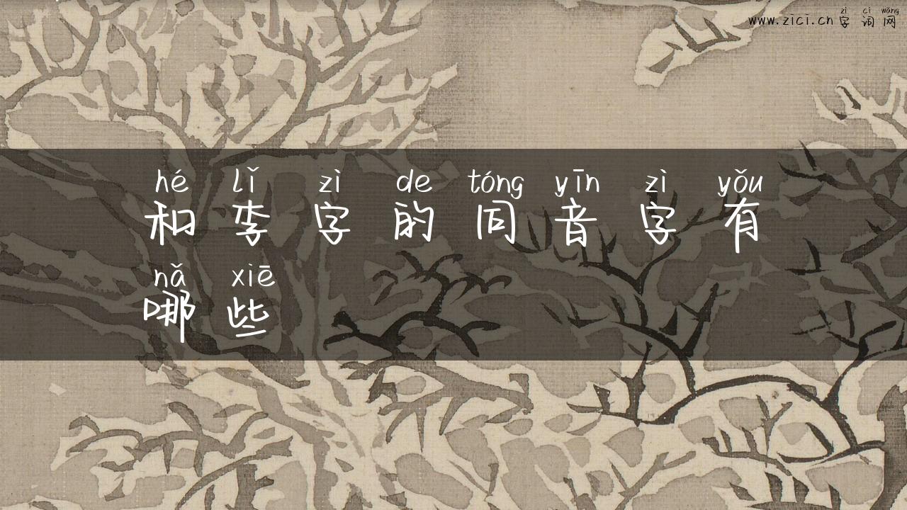 和李字的同音字有哪些