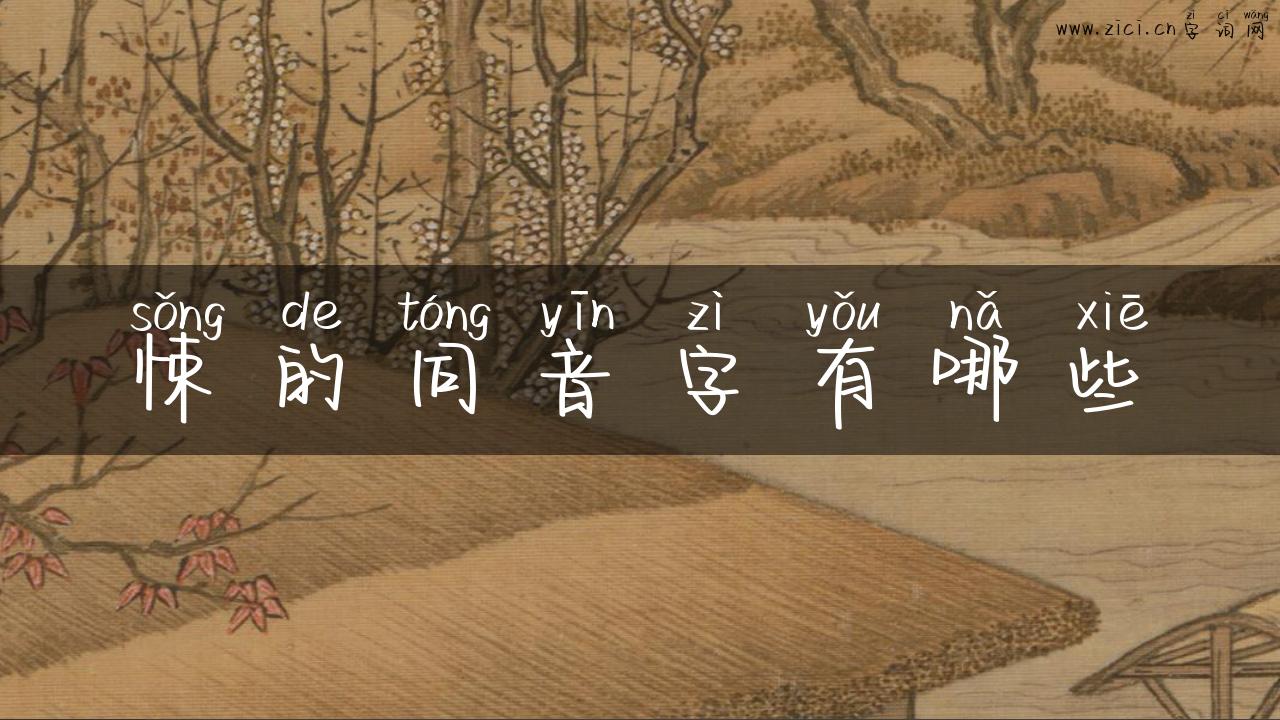 悚的同音字有哪些