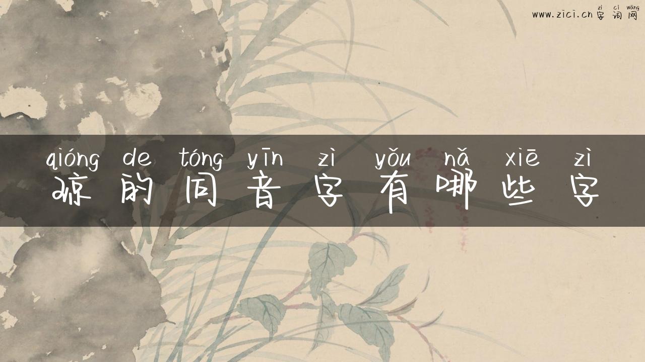 琼的同音字有哪些字