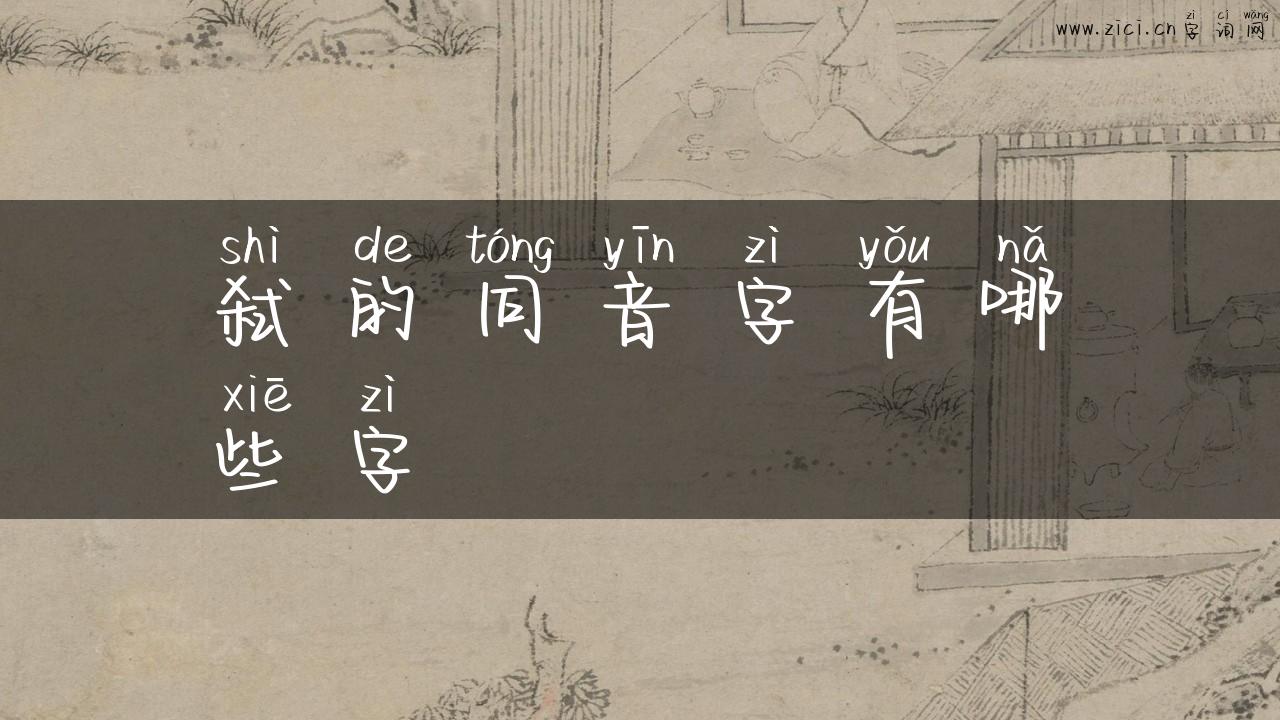 弑的同音字有哪些字